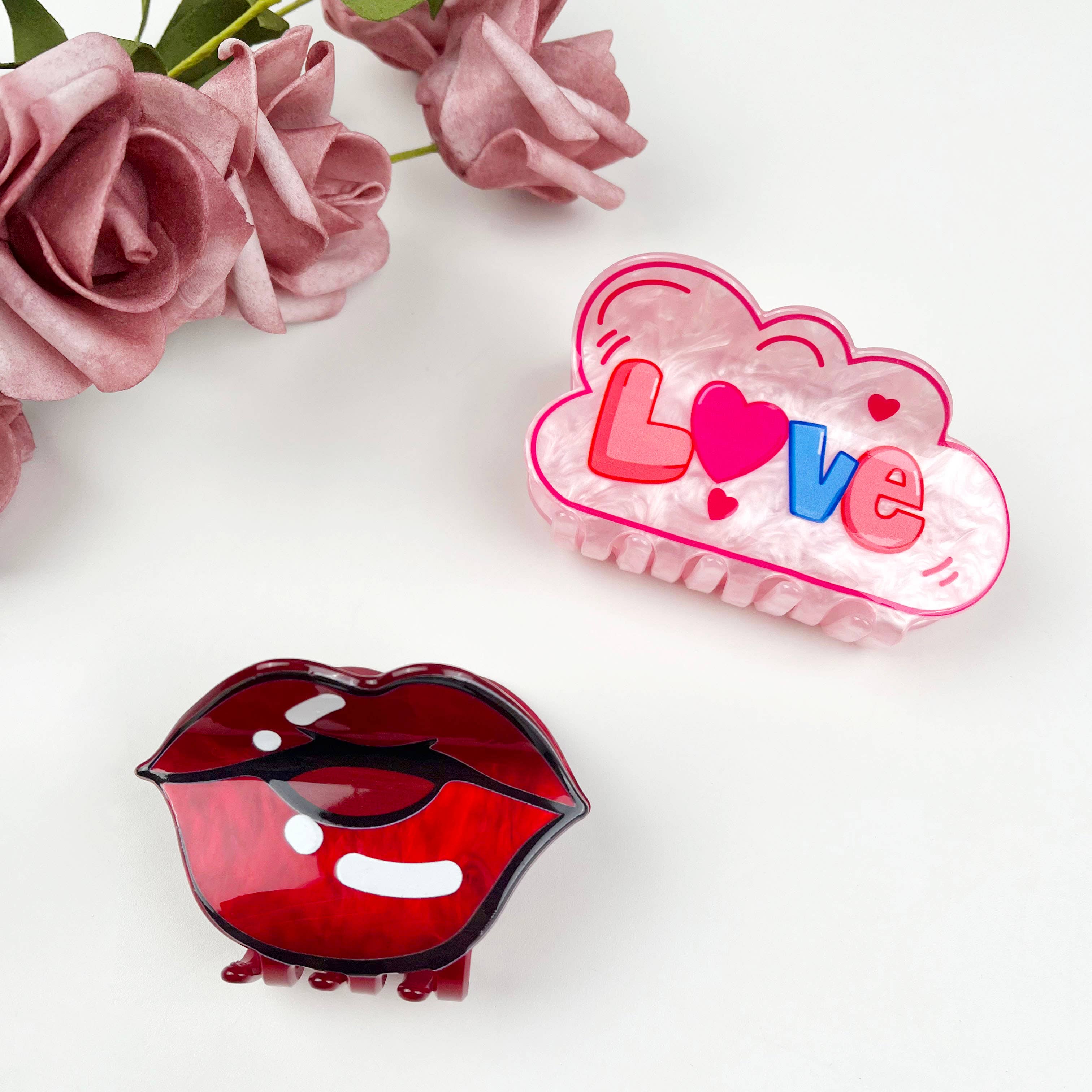 mildstyles - Wholesale Hair Clip - Women's - Mother's day gift  Red Lips Kiss Spring Hair Claw Clips4
