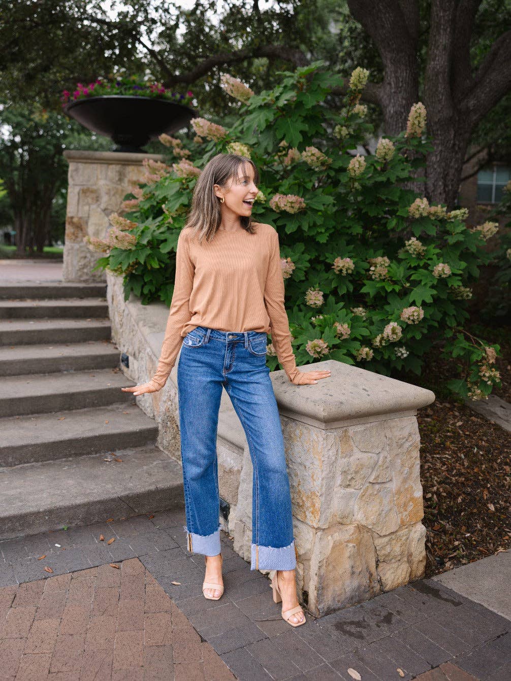 Moka Haut à manches longues côtelé, moka en vente sur Faire5