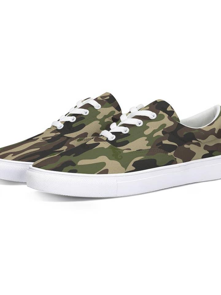 Camo Lace Up Canvas Shoe for wholesale by Dwayne Elliott Collection