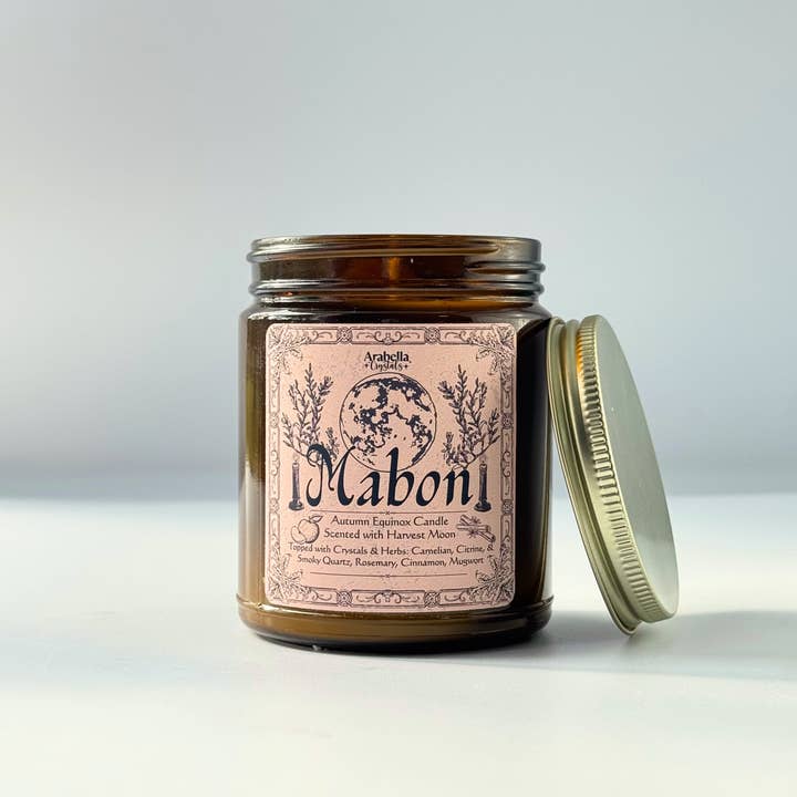Arabella Crystals - Wholesale Jar/Filled Candle - Mabon Autumn Solstice Fall Ritual Candle1