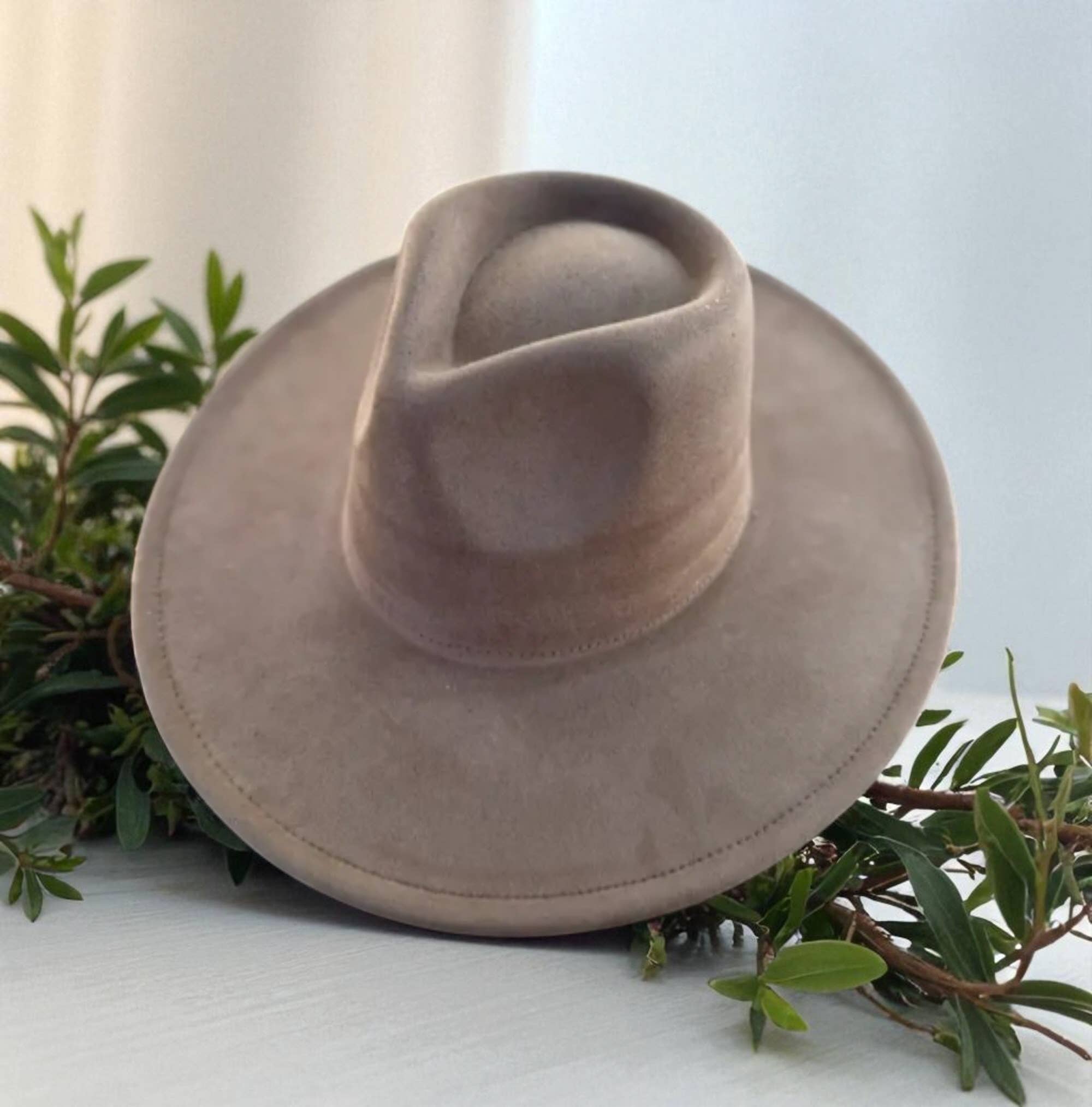 Bella Betty - Wholesale Fedora - Unisex - Vegan Suede Wide Brim Rancher Hat 4