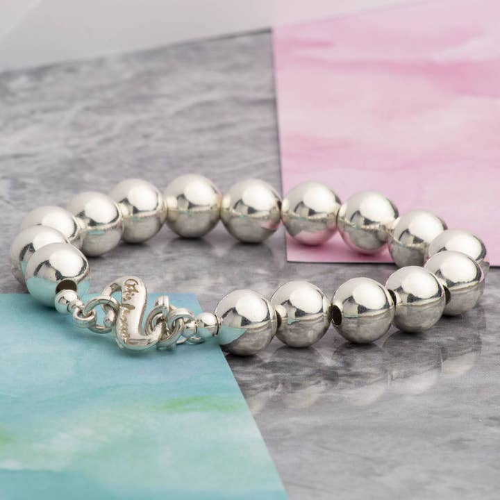 Pulseira de bola de prata esterlina grande por atacado de Otis Jaxon London
