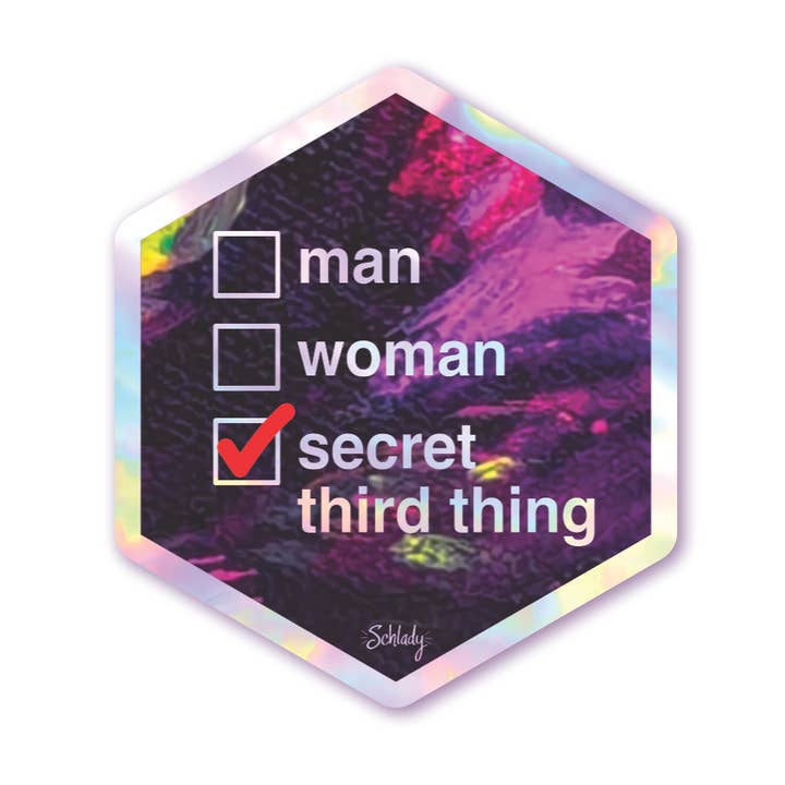 Secret Third Thing - Holographic Hexagon Sticker for wholesale by Schlady