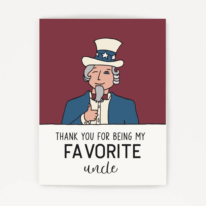 Favorite Uncle | Thank You Greeting Card for wholesale by Grateful Paperie