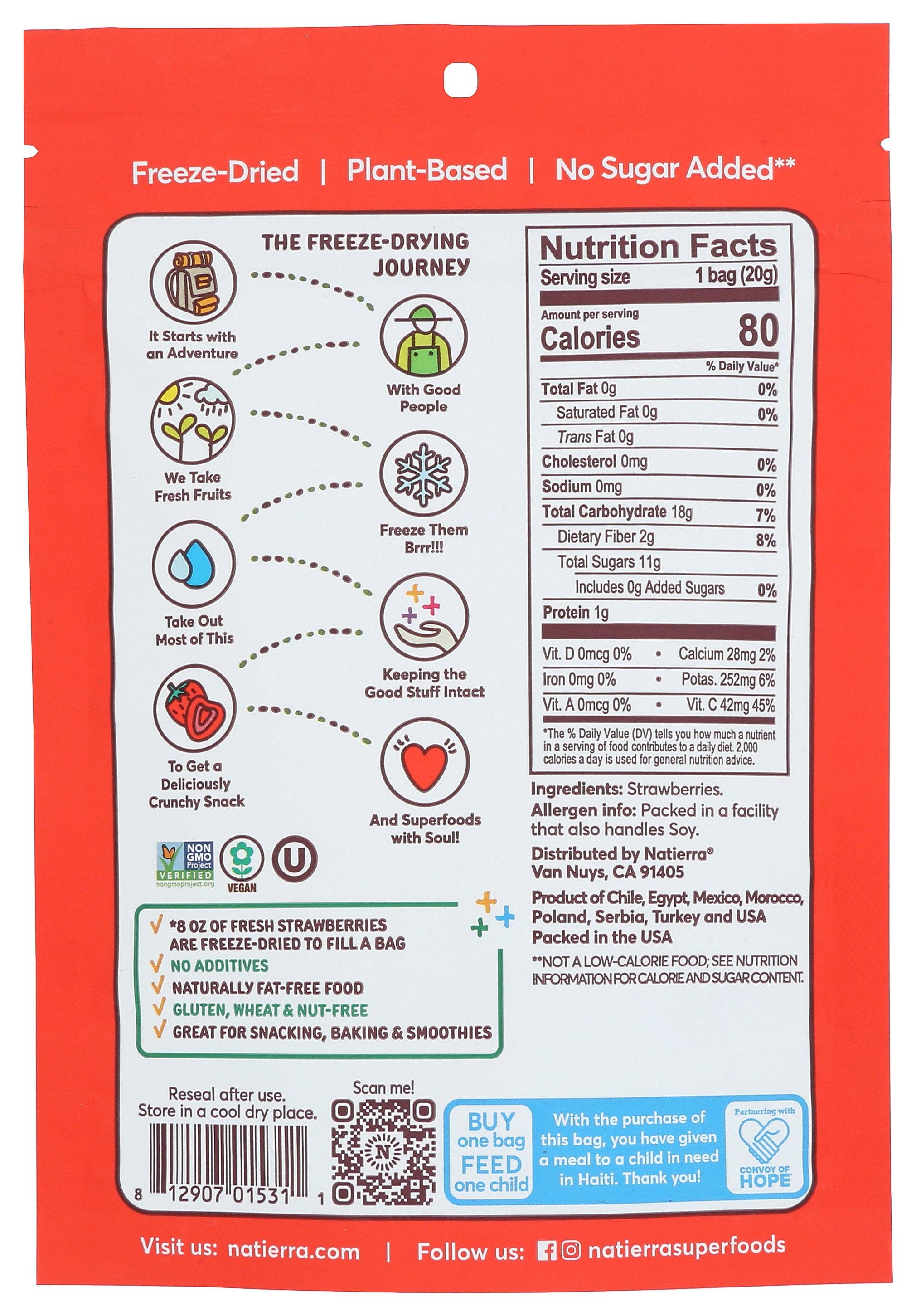 Everyday Supply Co - Wholesale Dried/Dehydrated Fruit - NATIERRA STRAWBERRY FRZE DRIED PRM - Case of 81