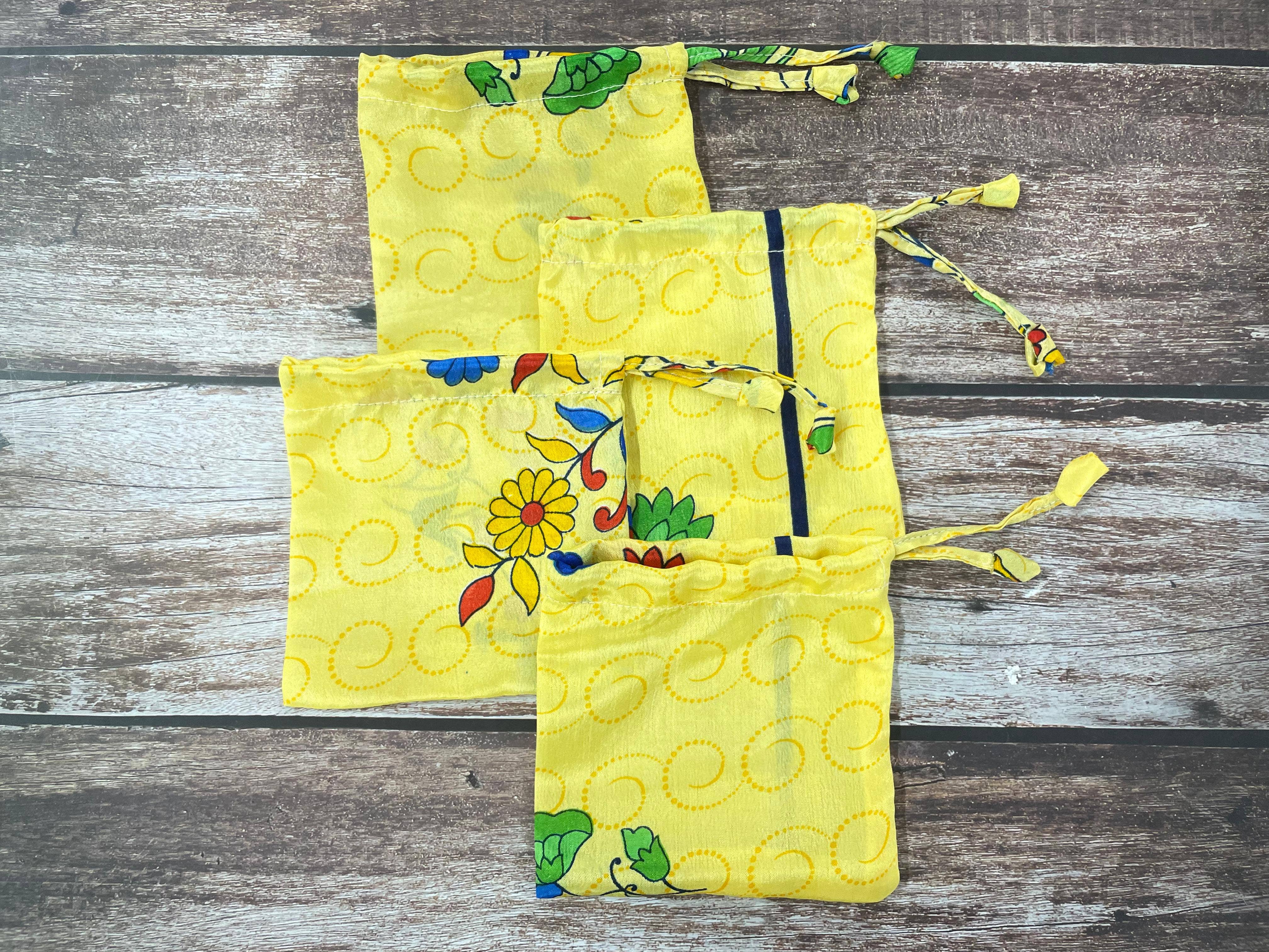 House of Kraft Jewelry & Accessories - Wholesale Gift Bag Set/Pack - Gift Pouches | Upcycled Silk Pouch | Pack Silk Gift Pouch37