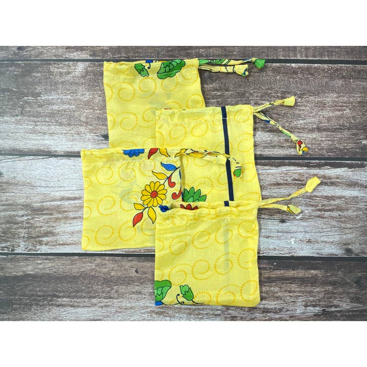 House of Kraft Jewelry & Accessories - Wholesale Gift Bag Set/Pack - Gift Pouches | Upcycled Silk Pouch | Pack Silk Gift Pouch37