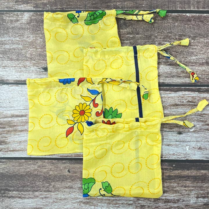 House of Kraft - Wholesale Gift Bag Set/Pack - Gift Pouches | Upcycled Silk Pouch | Pack Silk Gift Pouch51