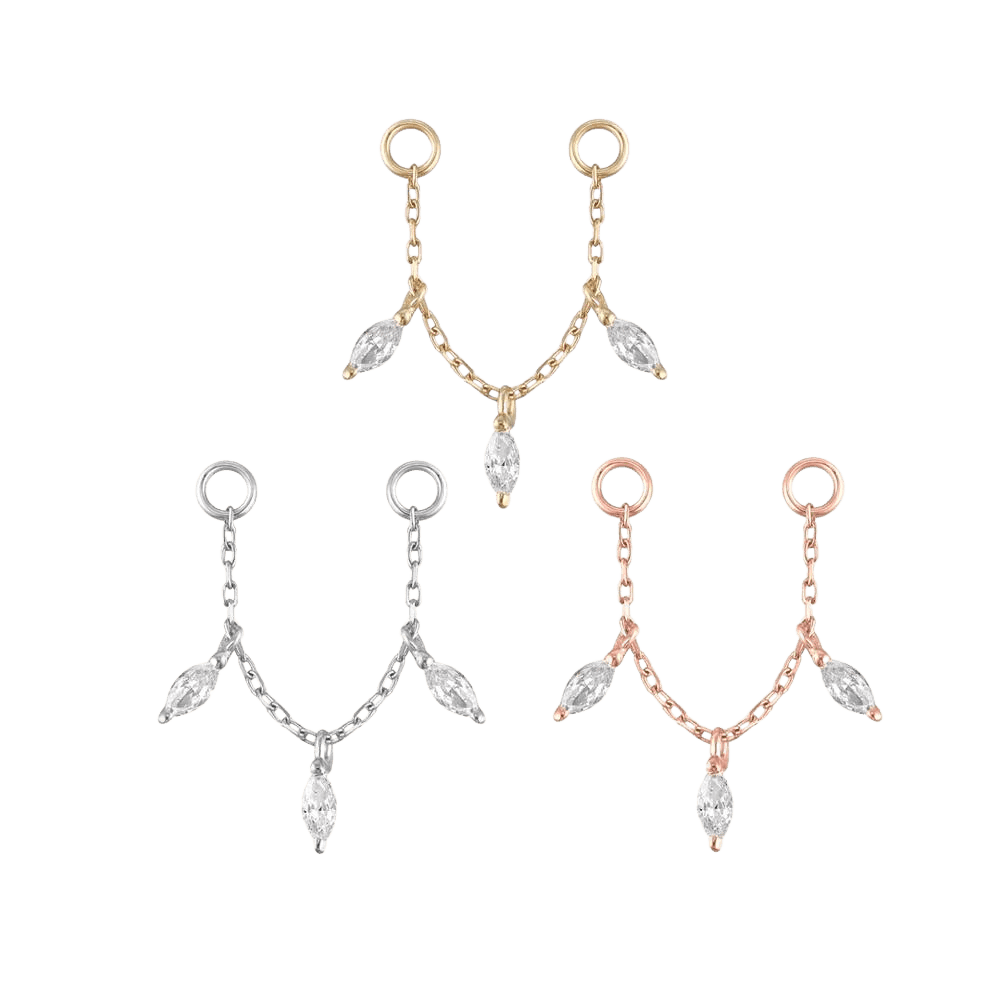 Piercing-zone - Wholesale Dangle Earrings - Lyric - Cz - Chain7