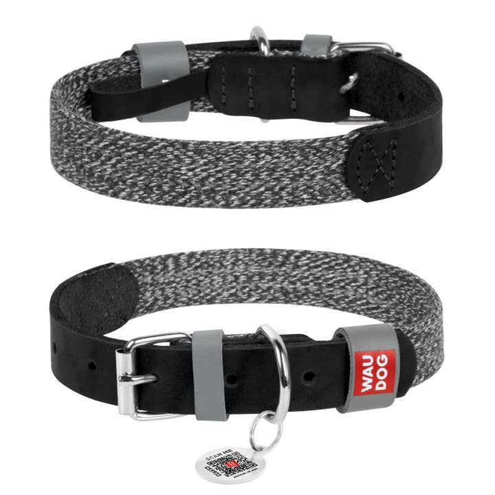 WAUDOG - Wholesale Pet Collar - Dog - WAUDOG Classic genuine leather and re-cotton dog collar