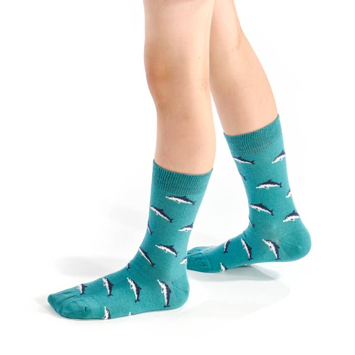 Children's dolphin sock for wholesale by Pom de pin