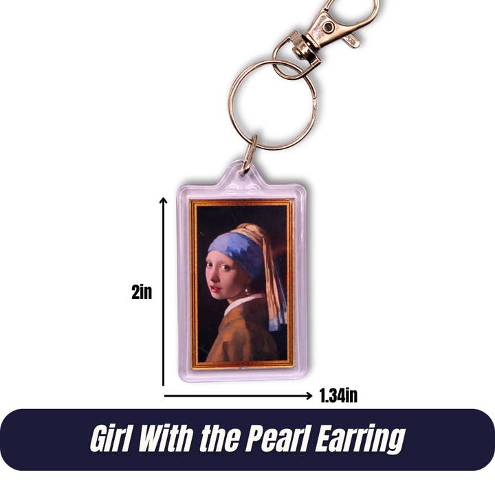 Mini chefs-d'œuvre porte-clés | La Jeune Fille à la perle pour la vente par Second Star Society