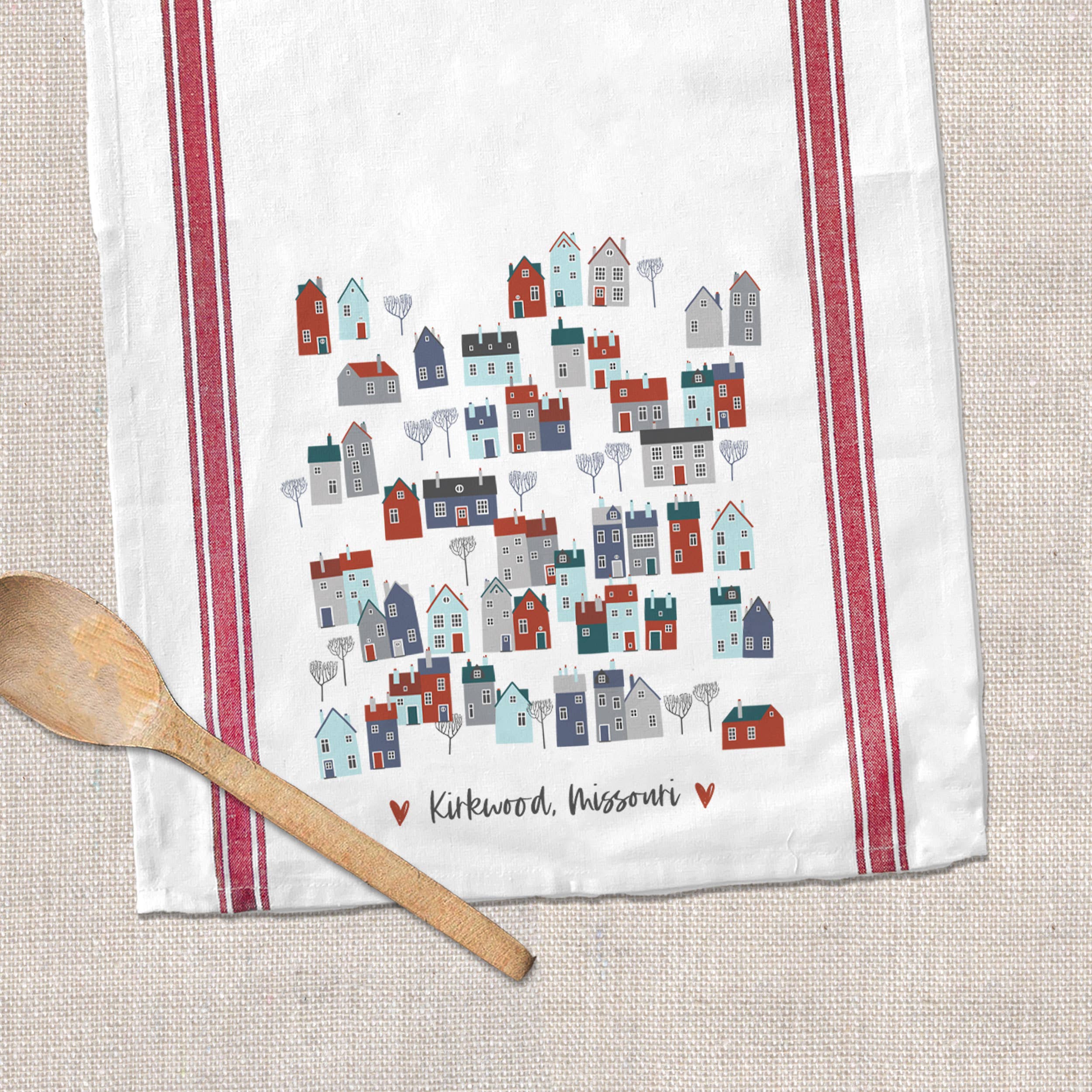 ZA Handmade Wholesale - Wholesale Tea Towel - Hometown Collection you customize with your hometown's name zipcode etc2