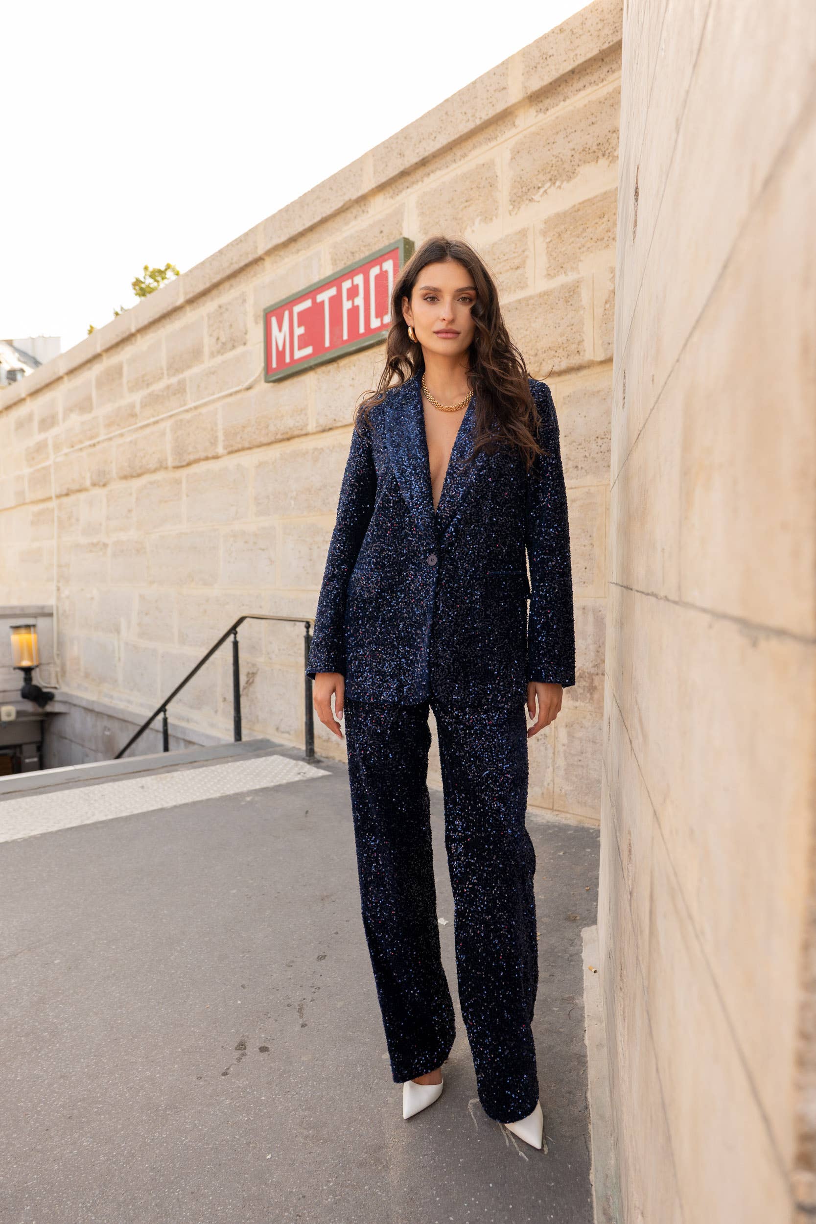 Attentif Paris - Wholesale Blazer - Women's - Straight-cut sequin blazer22