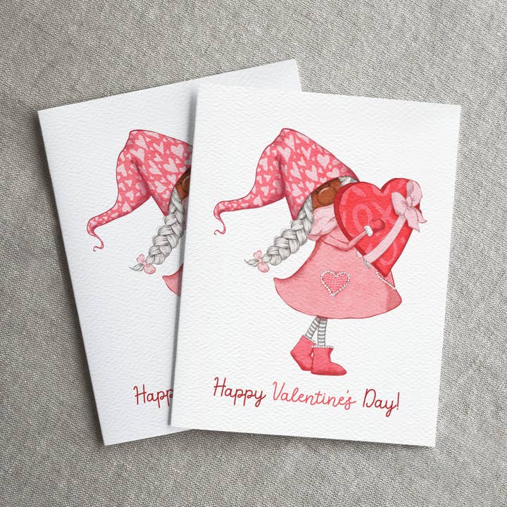 Blue Thistle - Wholesale Valentine's Day Card - Valentine's Day Gnome, Cute Happy Valentine's Day Card