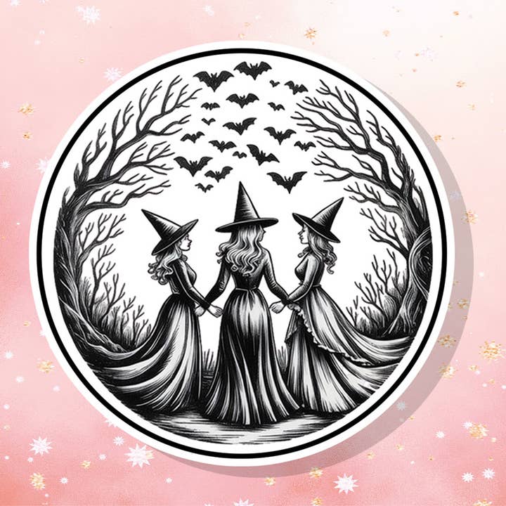 Witch Sisters Vinyl Sticker for wholesale by London Luxury Candles