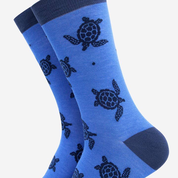 Men's Sea Turtle Print Bamboo Socks for wholesale by Sock Talk