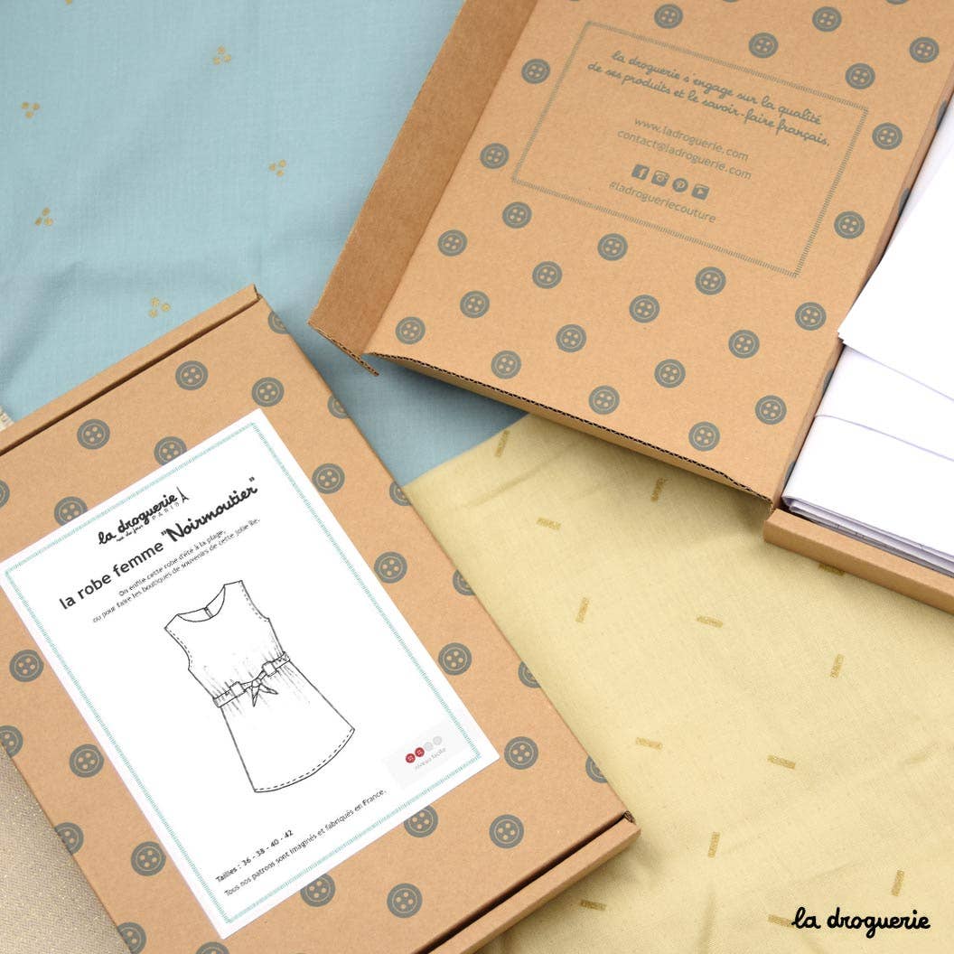 LA DROGUERIE – wholesale Craft sewing kit – "Noirmoutier" dress sewing pattern1