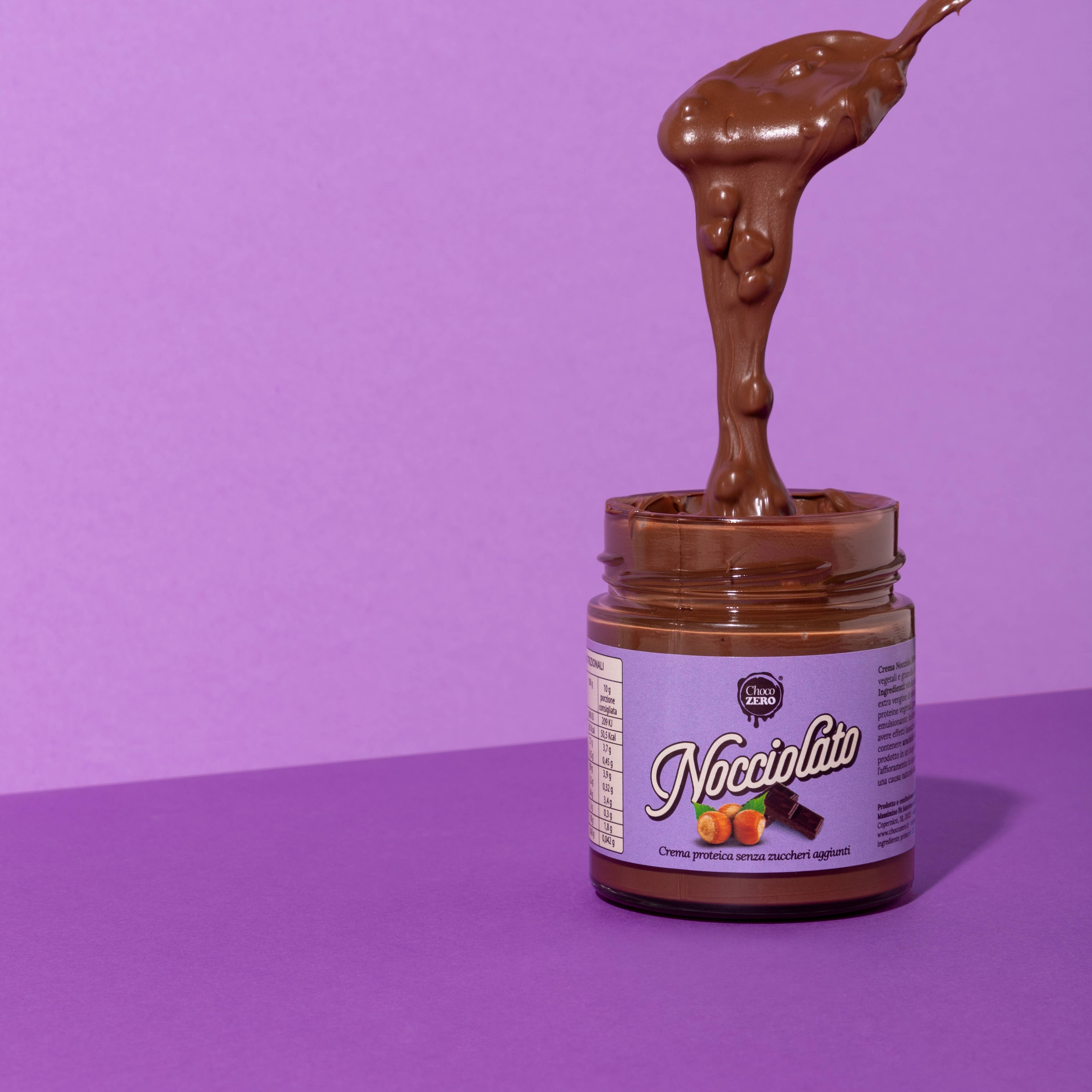 Choco Zero - Vendita all'ingrosso Burro di frutta secca - Crema proteica senza zuccheri aggiunti italymade nocciolato1