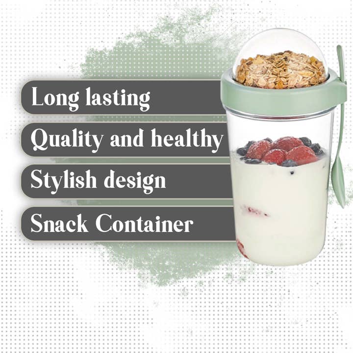 Hakan - Wholesale Food Storage Container - Cereal On the Go Cup, Meal Prep Container, 15 oz