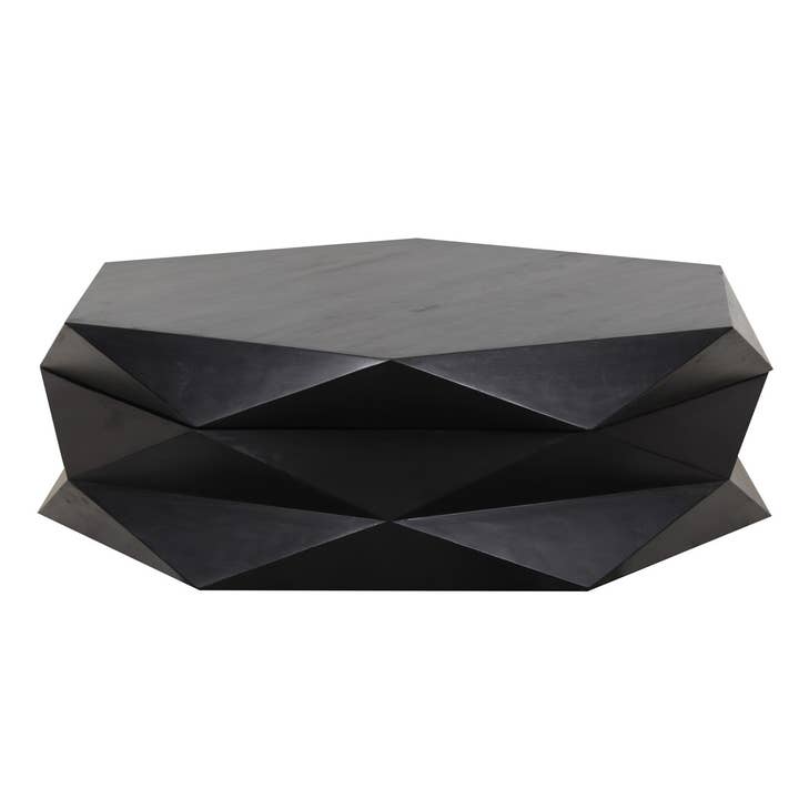 Hexagonal Mango Wood Coffee Table with Storage for wholesale by Pinkcity