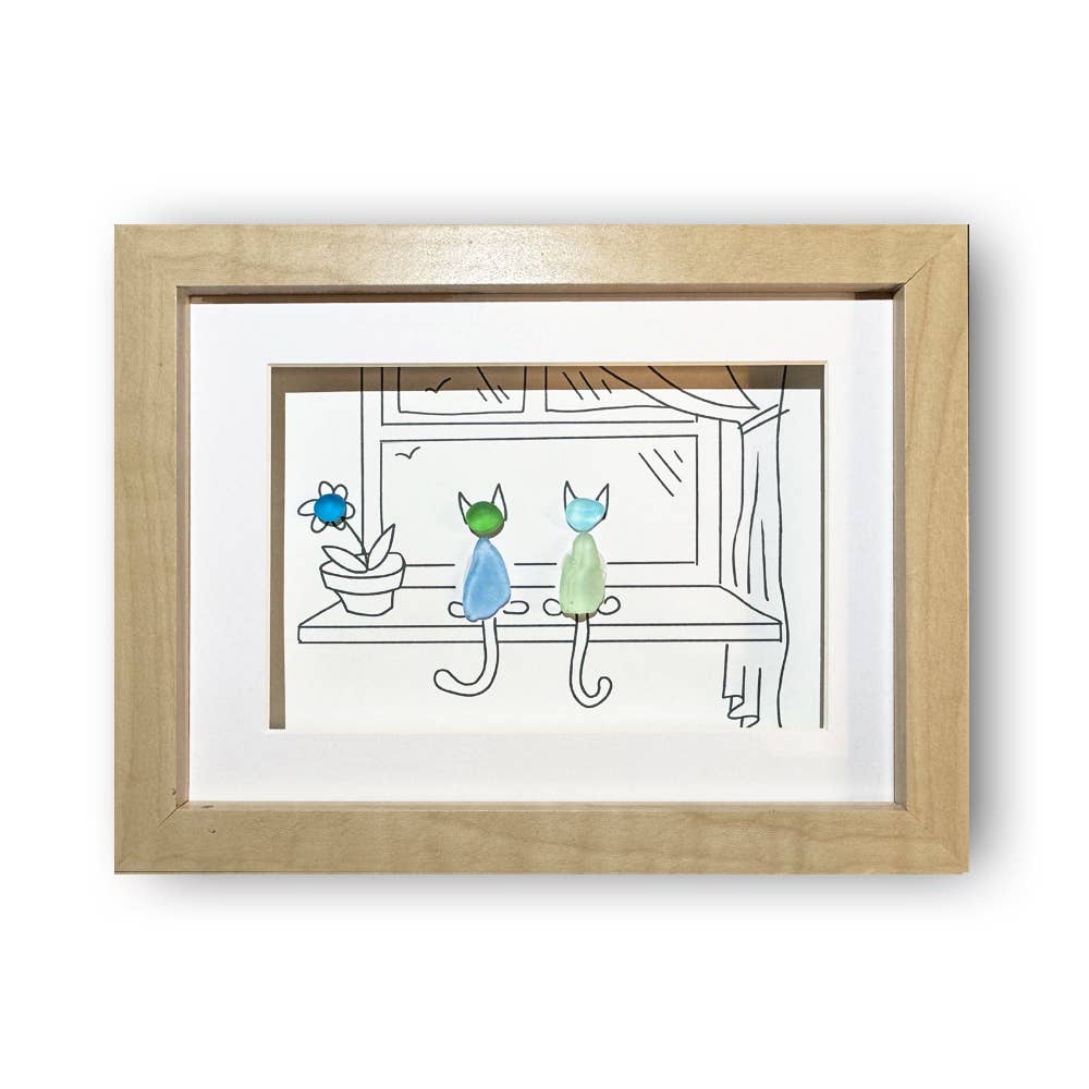 LISART LLC - Wholesale Wall Decor - Kids & Baby - 2 cats , Sea Glass ART