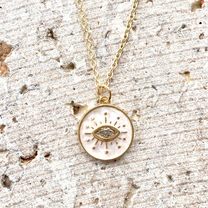 VB&CO Designs Handmade Jewelry - Wholesale Pendant/Charm Necklace - Eye enamel necklace boutique salon spa jewelry trendy gift