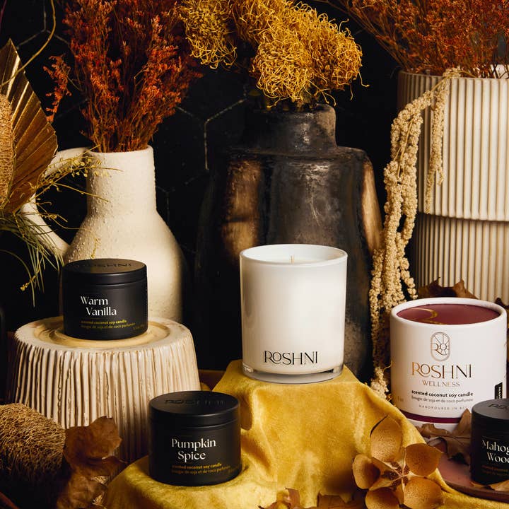 Roshni Wellness - Vendita all'ingrosso Candela in vasetto - Mahogany Woods - Candela Mahogany + Cedar Coconut Soy 8.0 oz 2