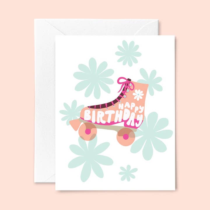 Roller Skate Party Birthday Card for wholesale by Alicia Bruce Creative