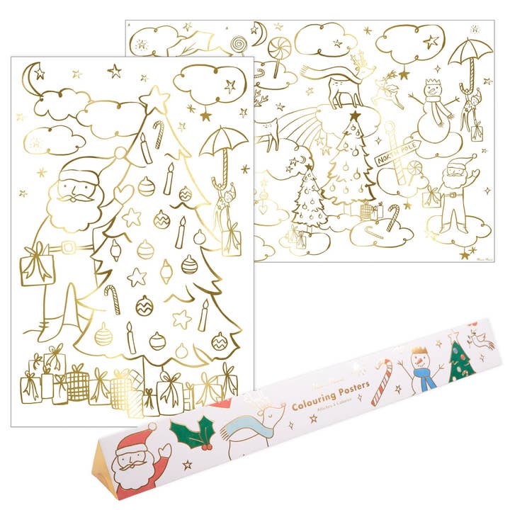 Christmas Colouring Posters for wholesale by Meri Meri