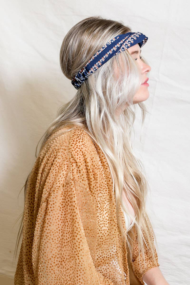 Leto Accessories - Wholesale Fashion Headband - Women's - Bohemian Stitch Print Twist Headwrap3