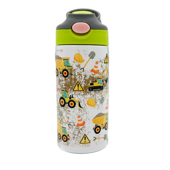 Construction Tractor Kids Insulated Straw Tumbler for wholesale by Sage & Soil