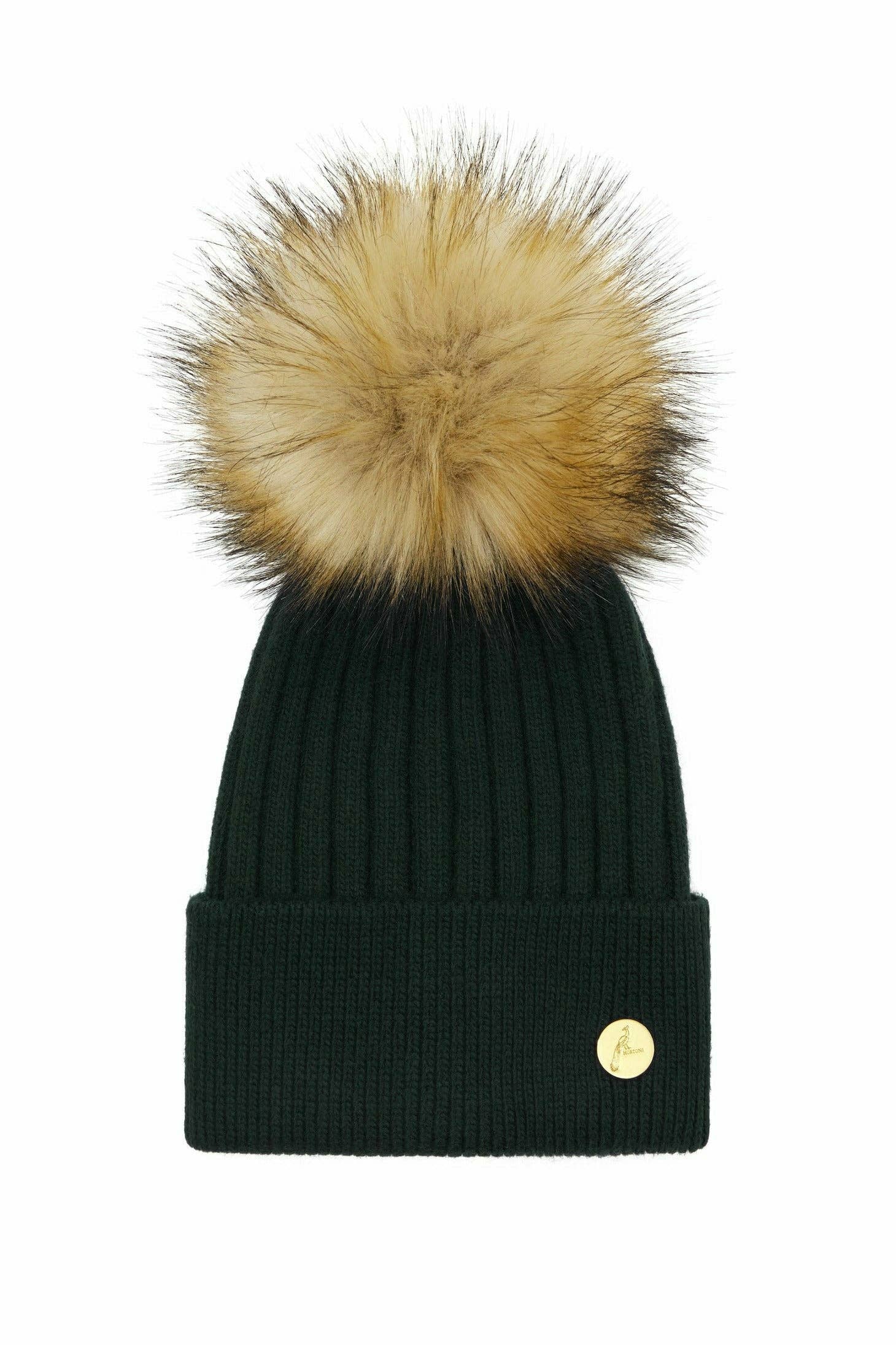 Hortons England – wholesale Beanie – Women's – Arundel Cashmere Pom Pom Hat - Hunter Green0