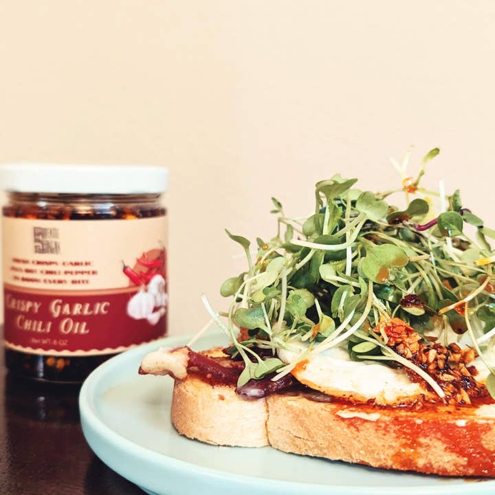 Seattle and Saigon - Wholesale Hot Sauce - CRISPY GARLIC CHILI OIL, Do-everything Viet sauce,Made in WA10