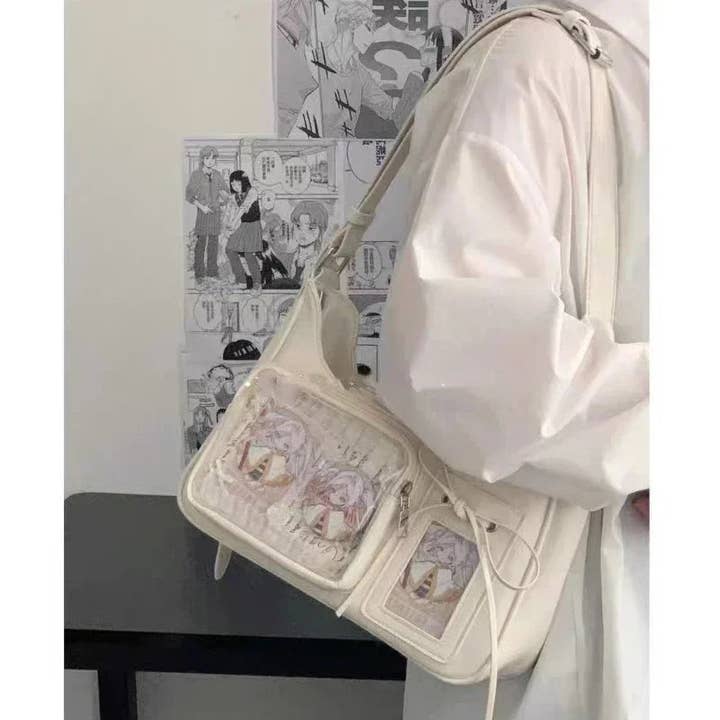 CandBBaby – Großhandel Umhängetasche - Damen – Y2k Harajuku Schultertasche Damen Koreanische Transparente Ita Tasche Schul-Umhängetasche Weibliche Japanische Designer Preppy Handtasche Geldbörse3