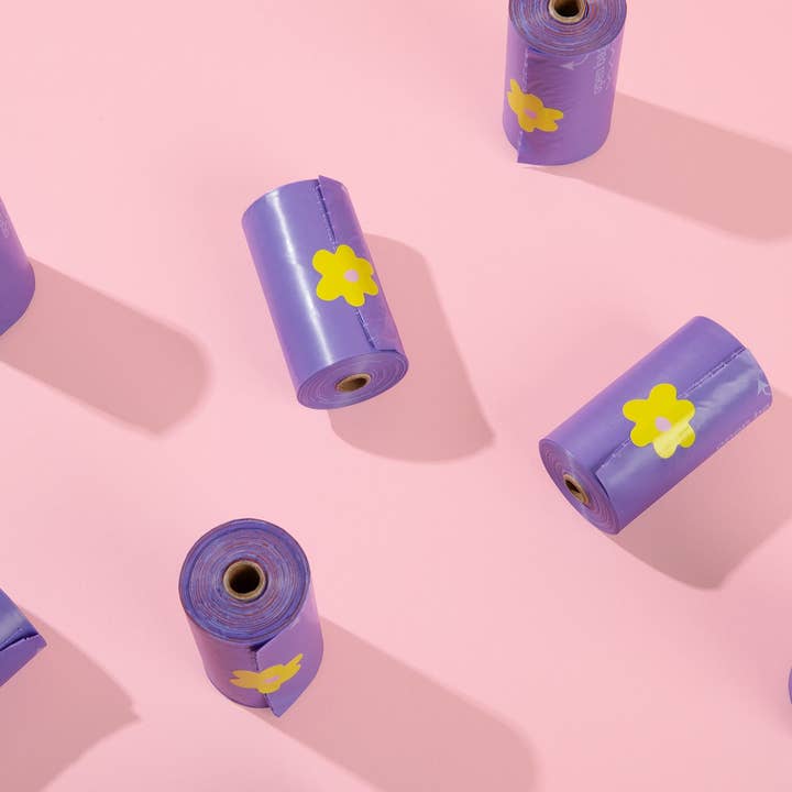 Amusejoy Poo Bags – saco de cocó de cão por atacado – Sacos para Dejetos de Cão Divertidos e Coloridos | 8 Rolos (120 sacos)1