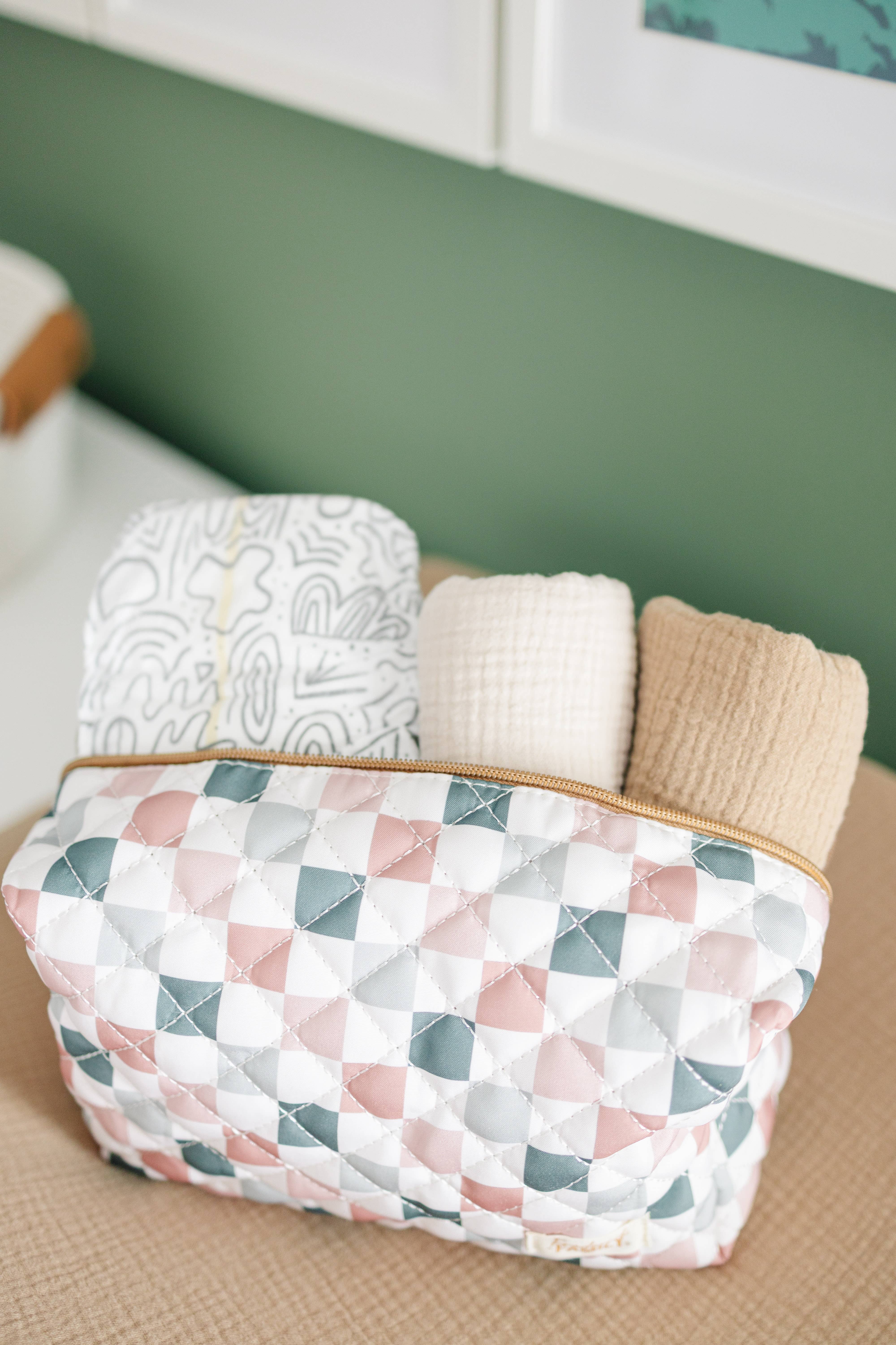 Frederick Family Co. - Wholesale Makeup/Cosmetic Bag - Quilted Carry All Pouch for Women – Large Makeup Organizer Bag, Stand Up Toiletry Case, Wide Zipper Opening, Cute Travel Pouch30