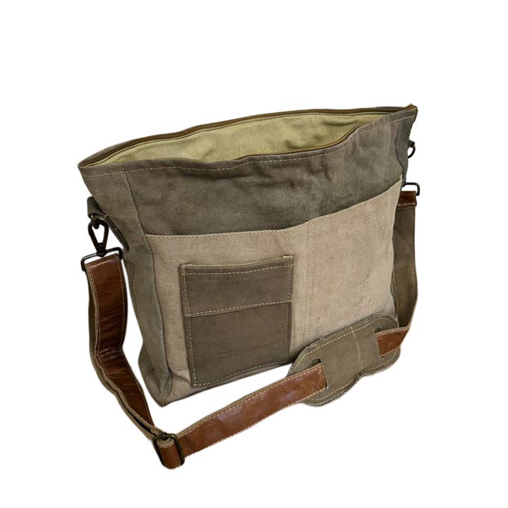 Vintage Addiction - Wholesale Crossbody bag – Unisex - Unisex Recycled Military Tent Crossbody2