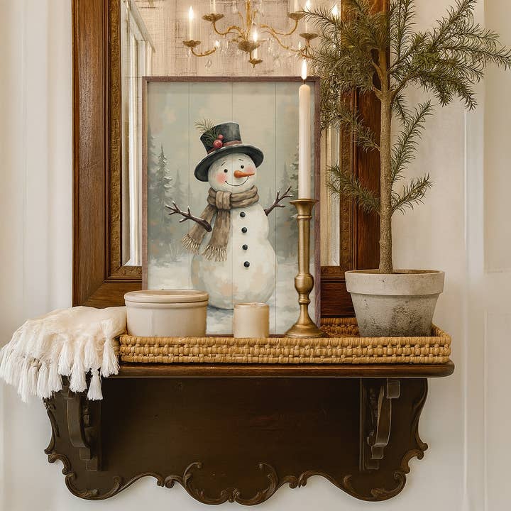 Kendrick Home - Wholesale Wood Wall Art - Snowman1