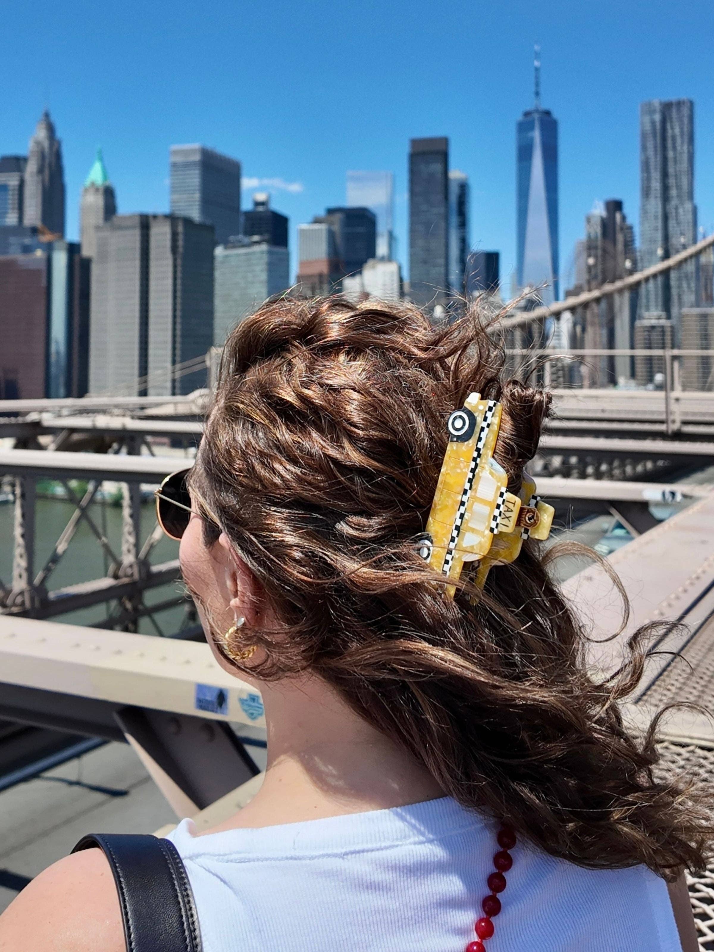 Solar Eclipse - Wholesale Hair Clip - Women's - Hand-painted Yellow Taxi Cab Claw Hair Clip | Eco-Friendly1