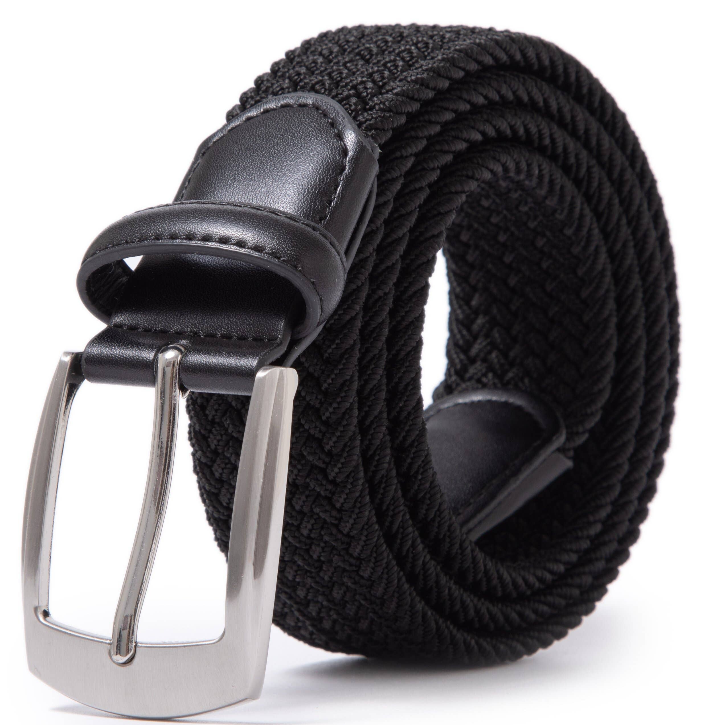 Fabio Valenti - Vente Ceinture – femme - Ceinture tressée élastique extensible avec boucle argentée1