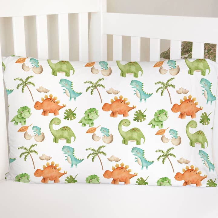 Taie d'oreiller - Dinosaures (2 tailles disponibles) pour la vente par Honey Lemonade- Minky Baby Blankets and Gifts