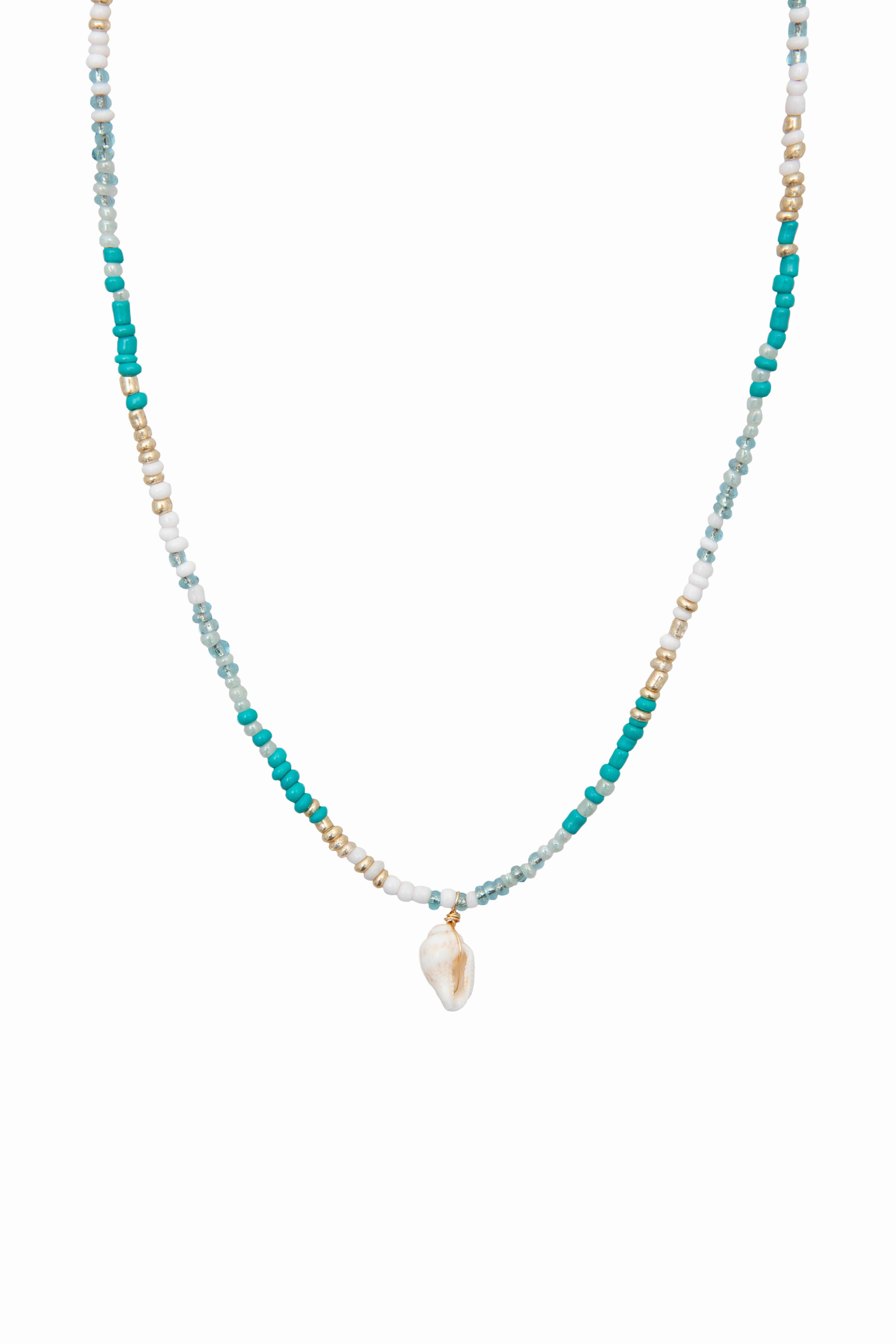 Lotus and Luna - Wholesale Beaded/Pearl Necklace - Sandy in Sanibel Seed Bead Shell Necklace4