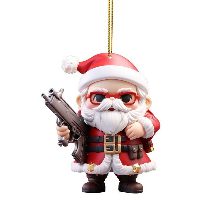 Christmas Santa Car Rearview Mirror Ornament for wholesale on Faire2