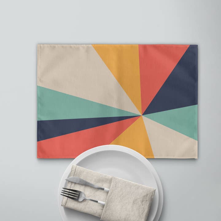 Platzdeckchen: 70's Sunrise Geometric für den Großhandel von Sam and Zoey