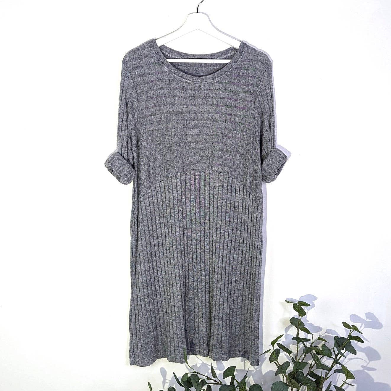 Tempest Designs - Wholesale Dress - Women's - Soft wide ribbed fabric dress with arched middle seam6