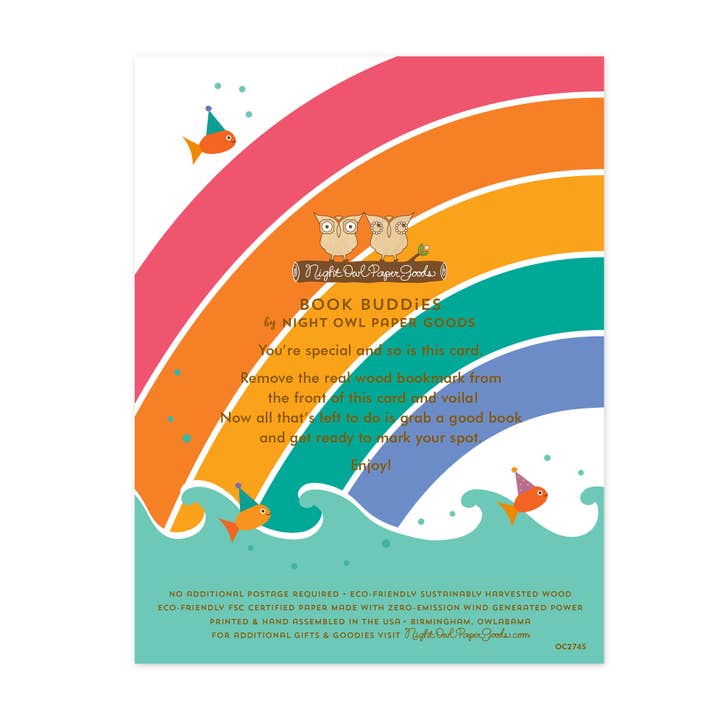 Night Owl Paper Goods – Großhandel Geburtstagskarten – Reading Mermaid Bookmark Geburtstagskarte1