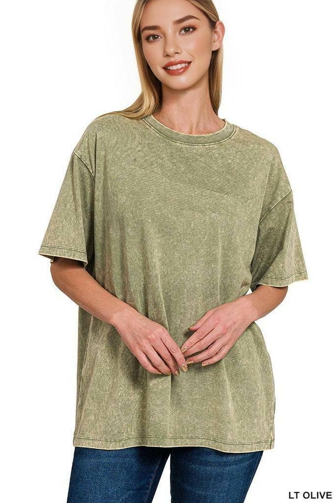42POPS - Wholesale Knit Top - Women's - .Vintage Wash Oversize Cotton Tee39