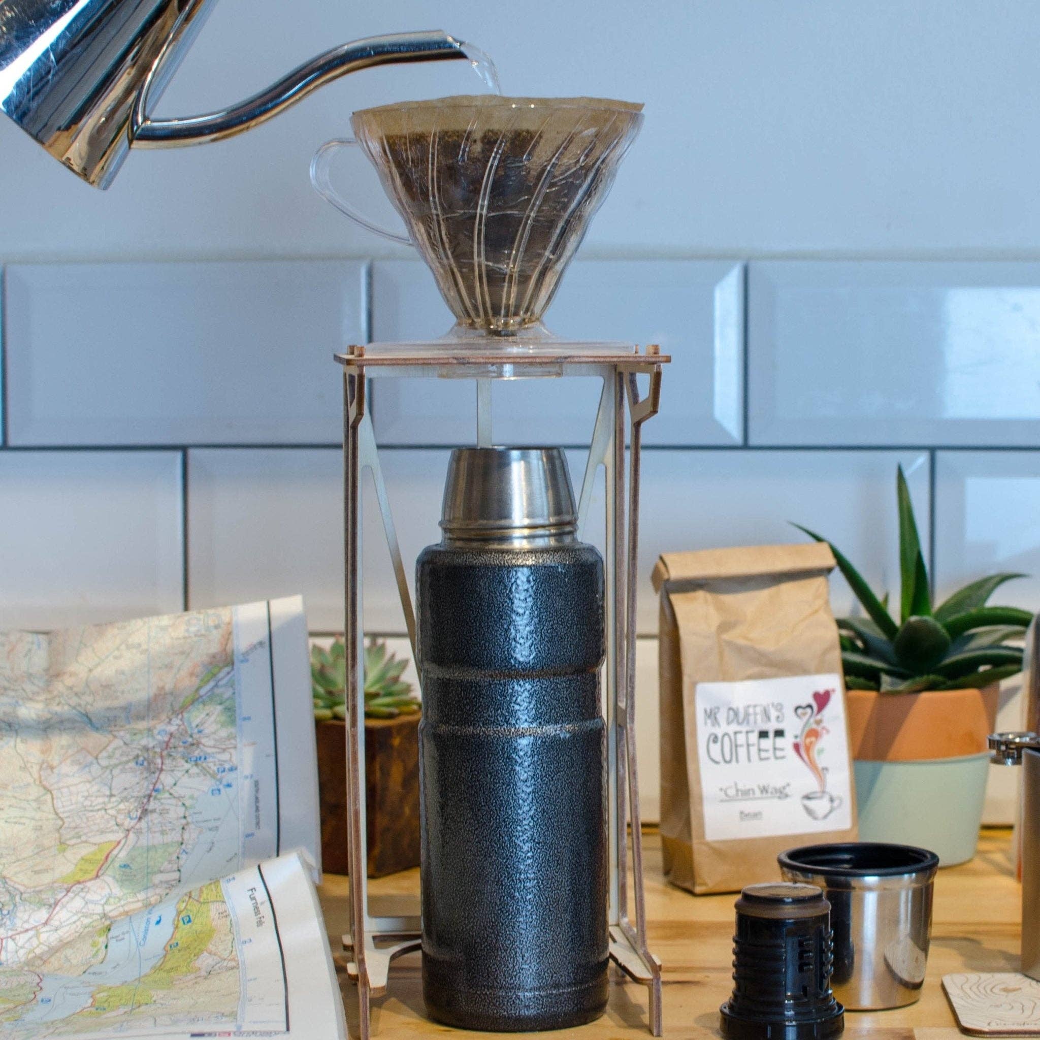 Birch and tides – wholesale Coffee machine – Tall V60 Drip coffee wooden stand4