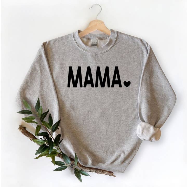 Mama with Heart Sweatshirt for wholesale by Timeless Tees Shop